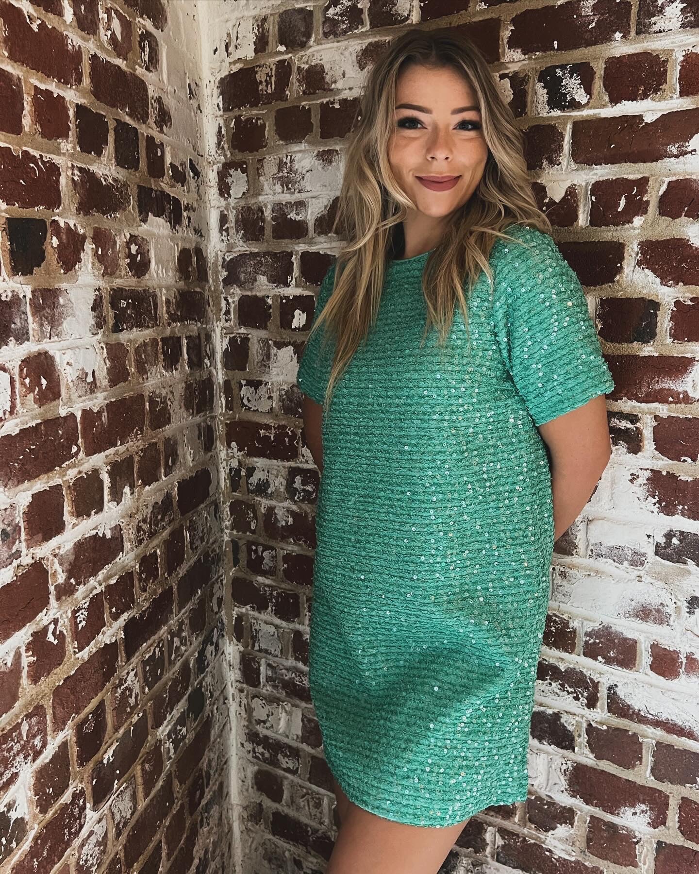 Kleedje glitters groen